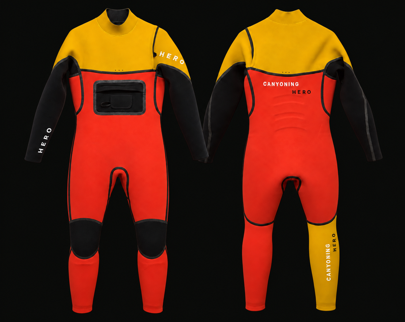 Canyoning Hero Anzug – Vorder- und Rückansicht